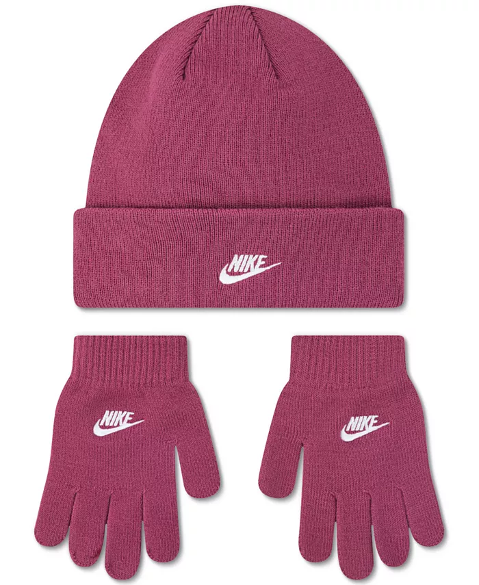 

Комплект из 2 предметов: шапочка и перчатки для больших детей Nike, розовый