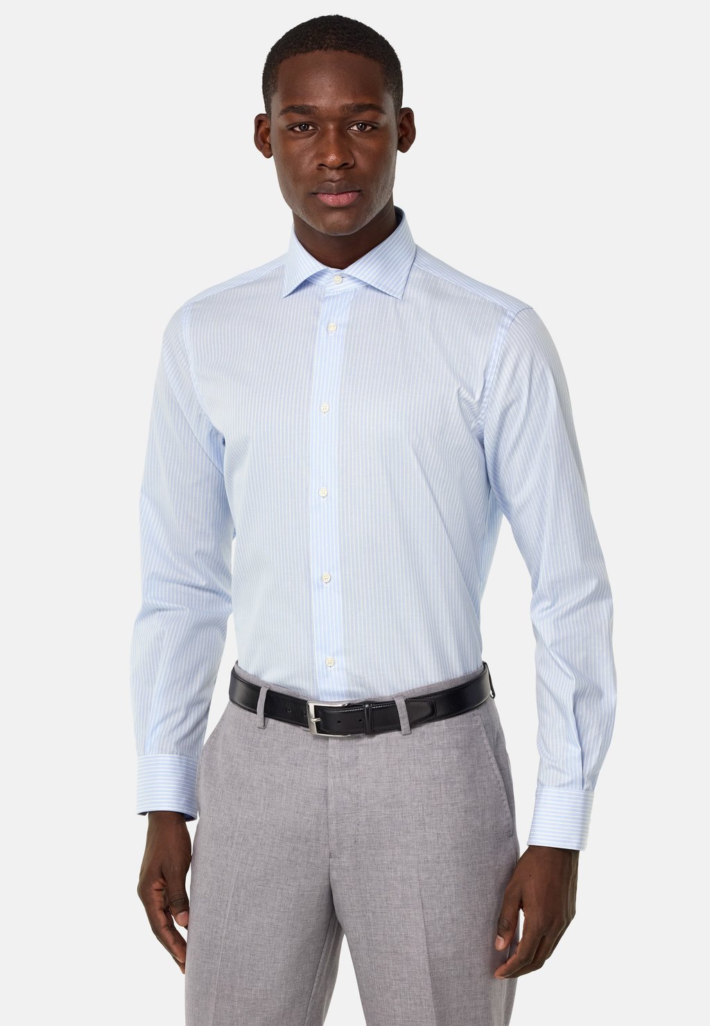 

Классическая рубашка STRIPED WINDSOR COLLAR REGULAR FIT Boggi Milano, светло-голубой
