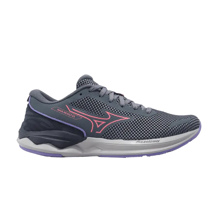 

Кроссовки Mizuno Wmns Wave Revolt 3 Stormy Weather Purple Punch, серый