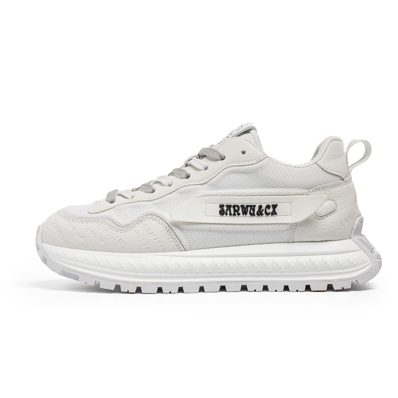 

JANECO Скользоустойчивые износостойкие дышащие мужские кеды низкие белые, цвет White