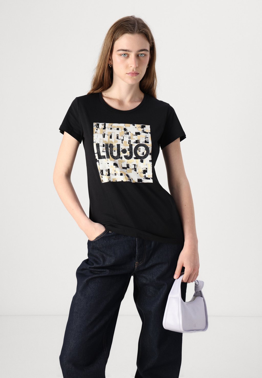 

Футболка с принтом STAMPA LOGO LIU JO, цвет розового золота