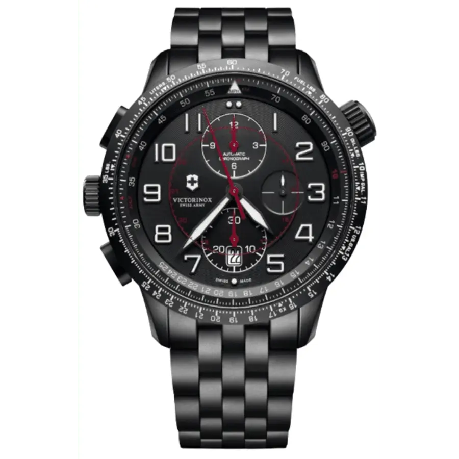 

Victorinox Swiss Army Airboss Mach 9 Black Edition Автоматический хронограф Стальные мужские часы 241742