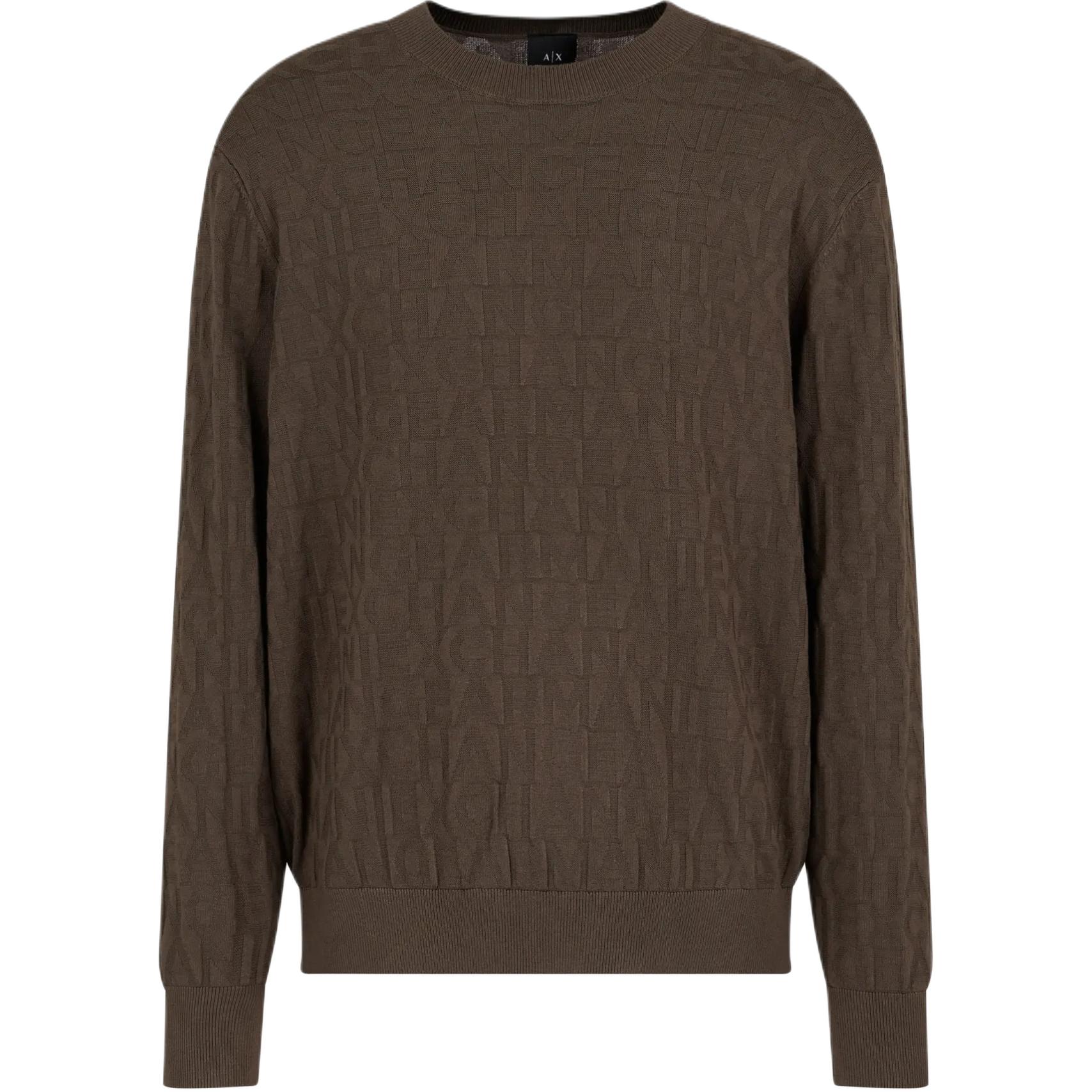 

AE FW24 Вязаный свитер мужской оливково-коричневый ARMANI EXCHANGE