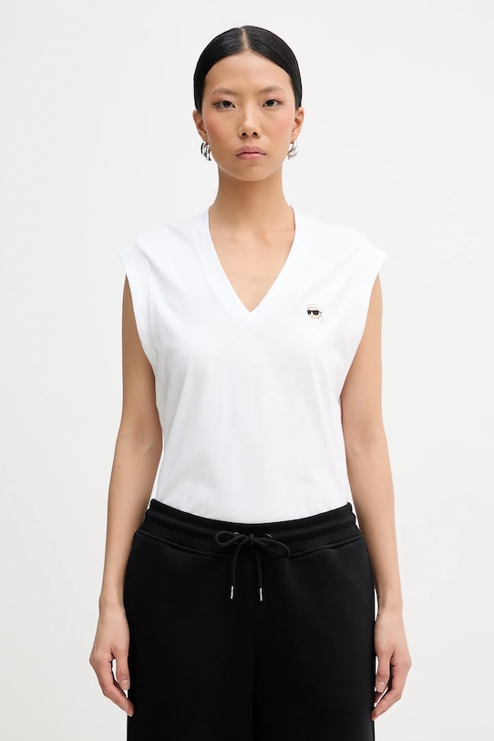 

Хлопковый топ ikon Karl Lagerfeld, белый