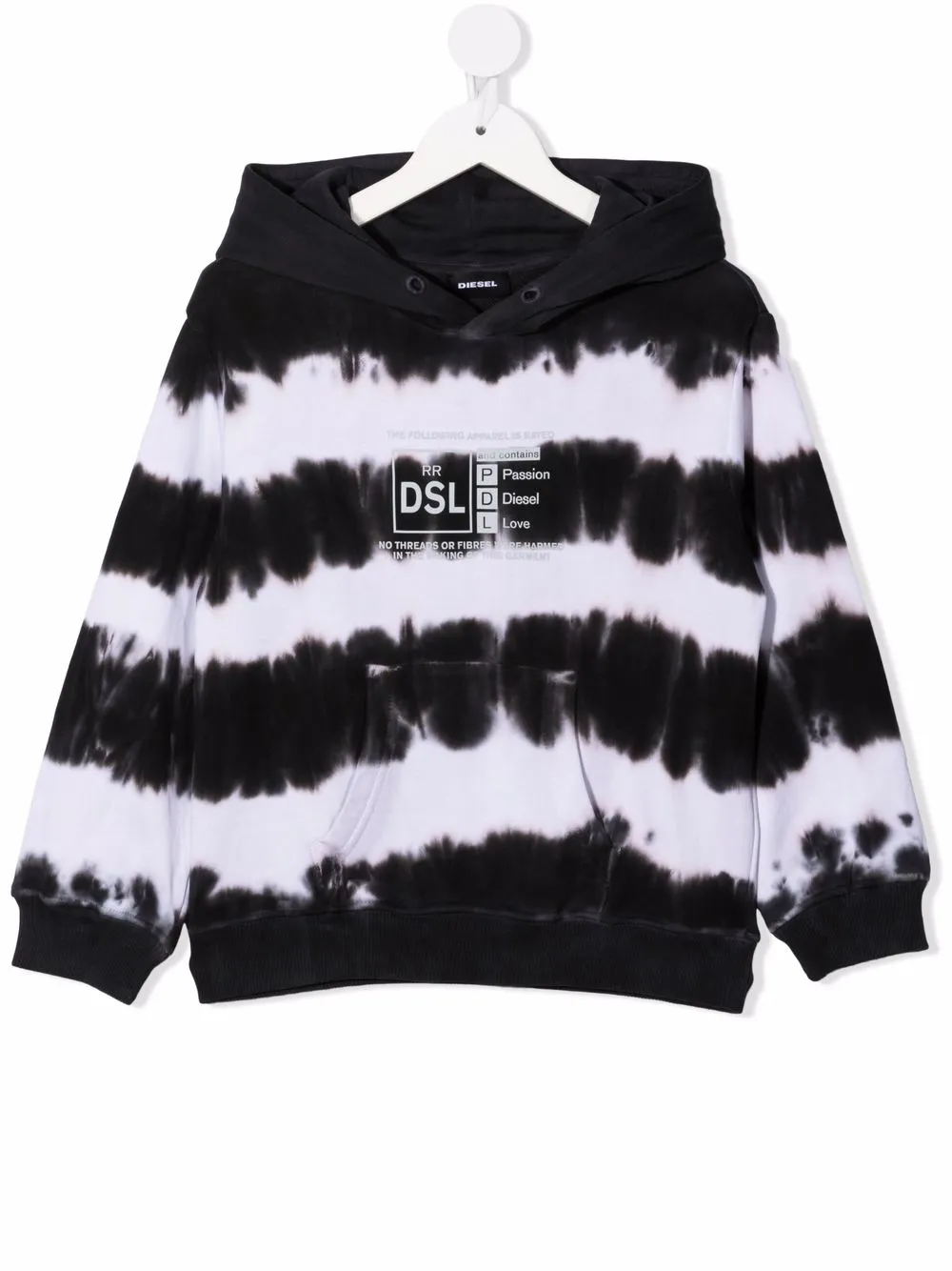 

Худи с принтом тай-дай Diesel Kids, белый