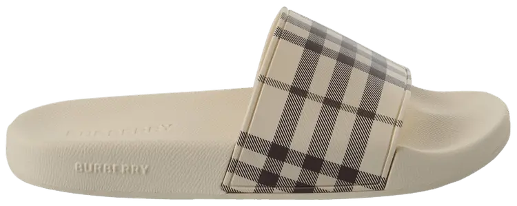 Женские сандалии Burberry Furley в клетку, светло-бежевый цвет