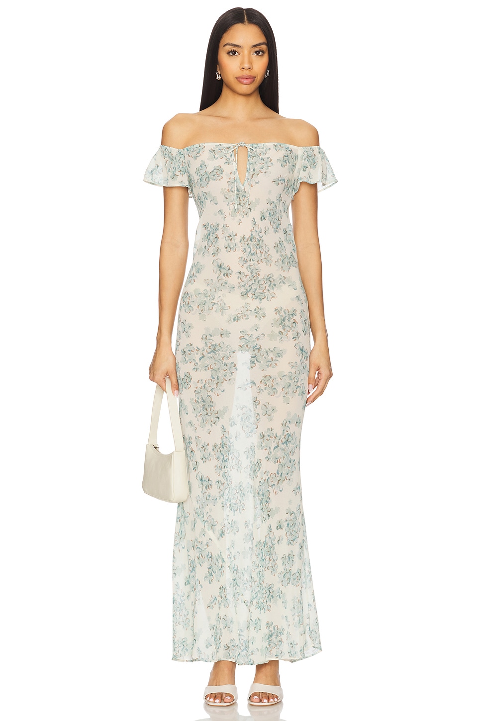 

X revolve camille макси-платье Stone Cold Fox, teal floral