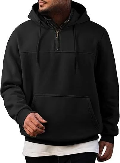 

Толстовка с капюшоном Quarter Zip для мужчин Big and Tall, утепленная флисом, с карманами