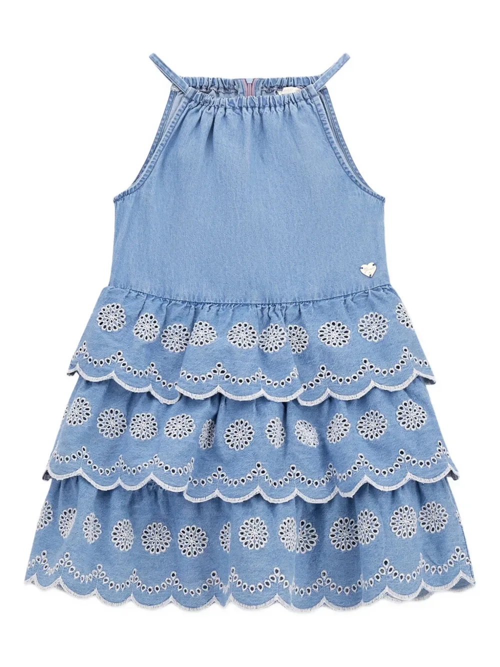 Ярусное джинсовое платье с фестонами Guess kids, синий