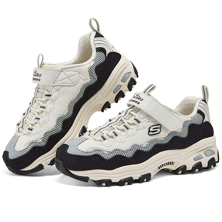Кроссовки Shock Absorbers Abrasion Resistant Slip Resistant Low top Kids Lifestyle Shoes Teenagers Skechers Kids, белый/черный — фото 3