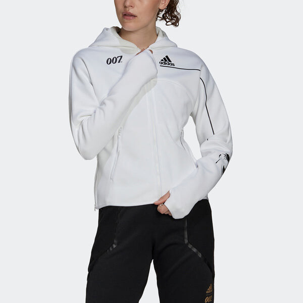 Толстовка adida x james bonds z.n.e. hoodie 'white' Adidas, белый — фото 2