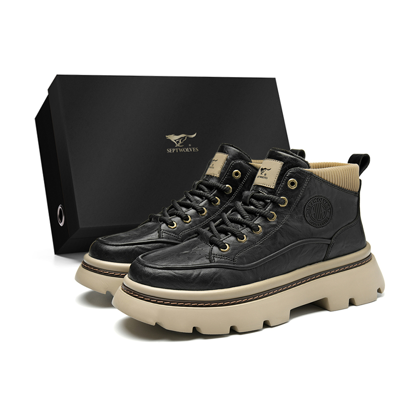 

Короткие мужские ботинки Martin SEPTWOLVES, Black (Standard Leather Shoe Size)