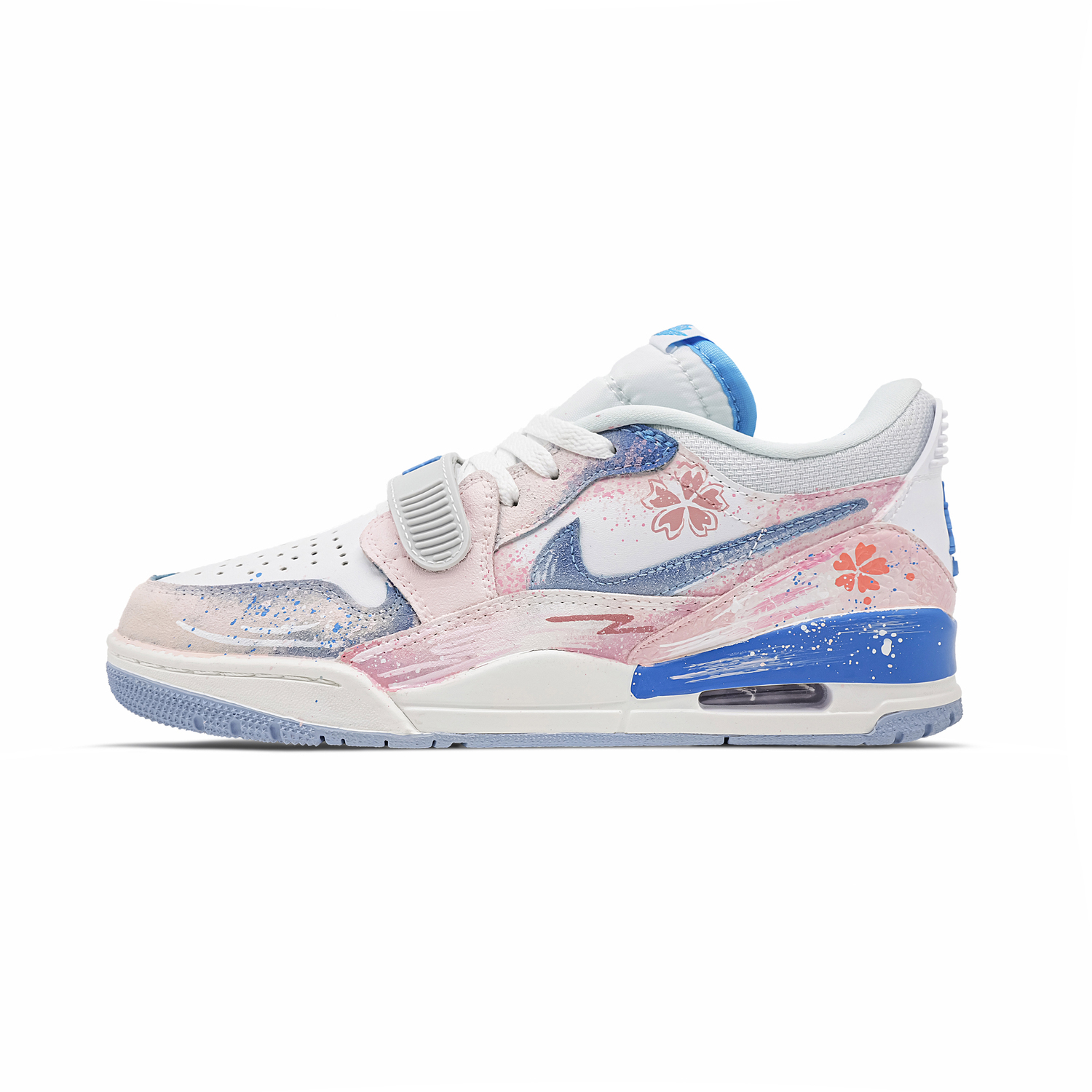 

Jordan Детские баскетбольные кроссовки Legacy 312 с противоскользящей амортизацией и износостойкостью, низкие, розово-голубые, для подростков