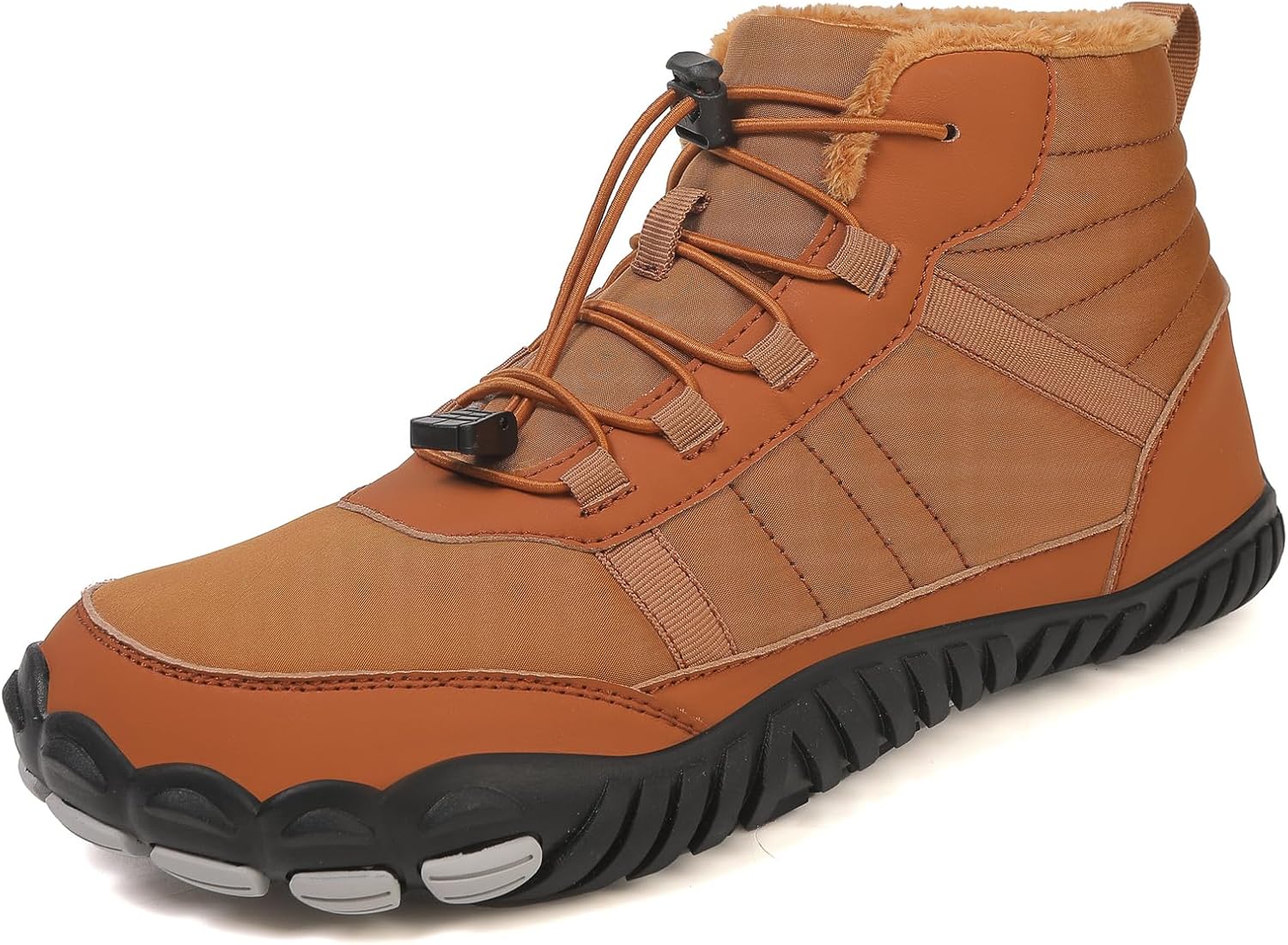 

Зимние мужские походные ботинки, водонепроницаемые, с теплым хлопком и флисовой подкладкой, идеально подходят для походов Generic, коричневый