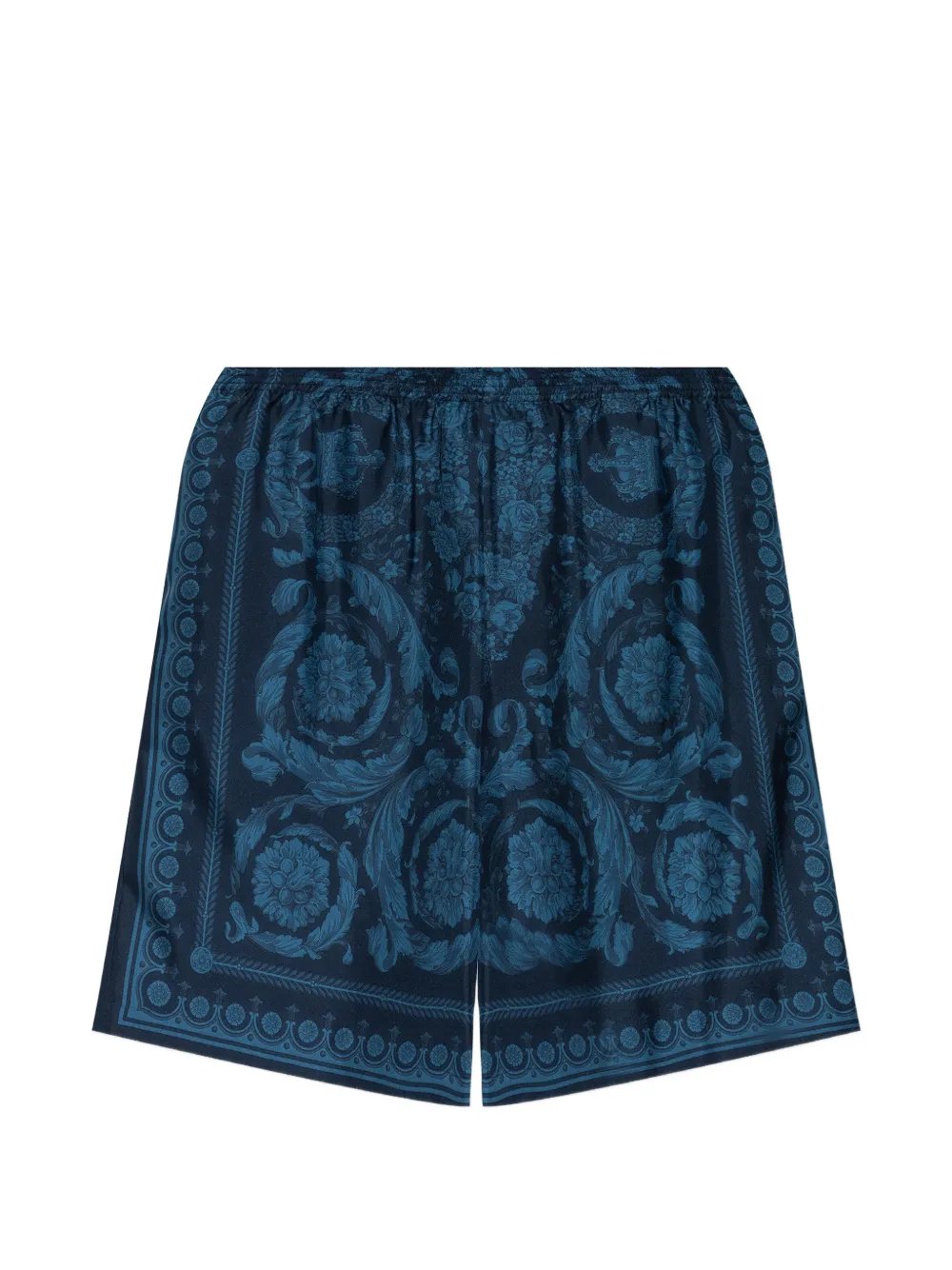 Шорты с цветочным принтом Versace, синий