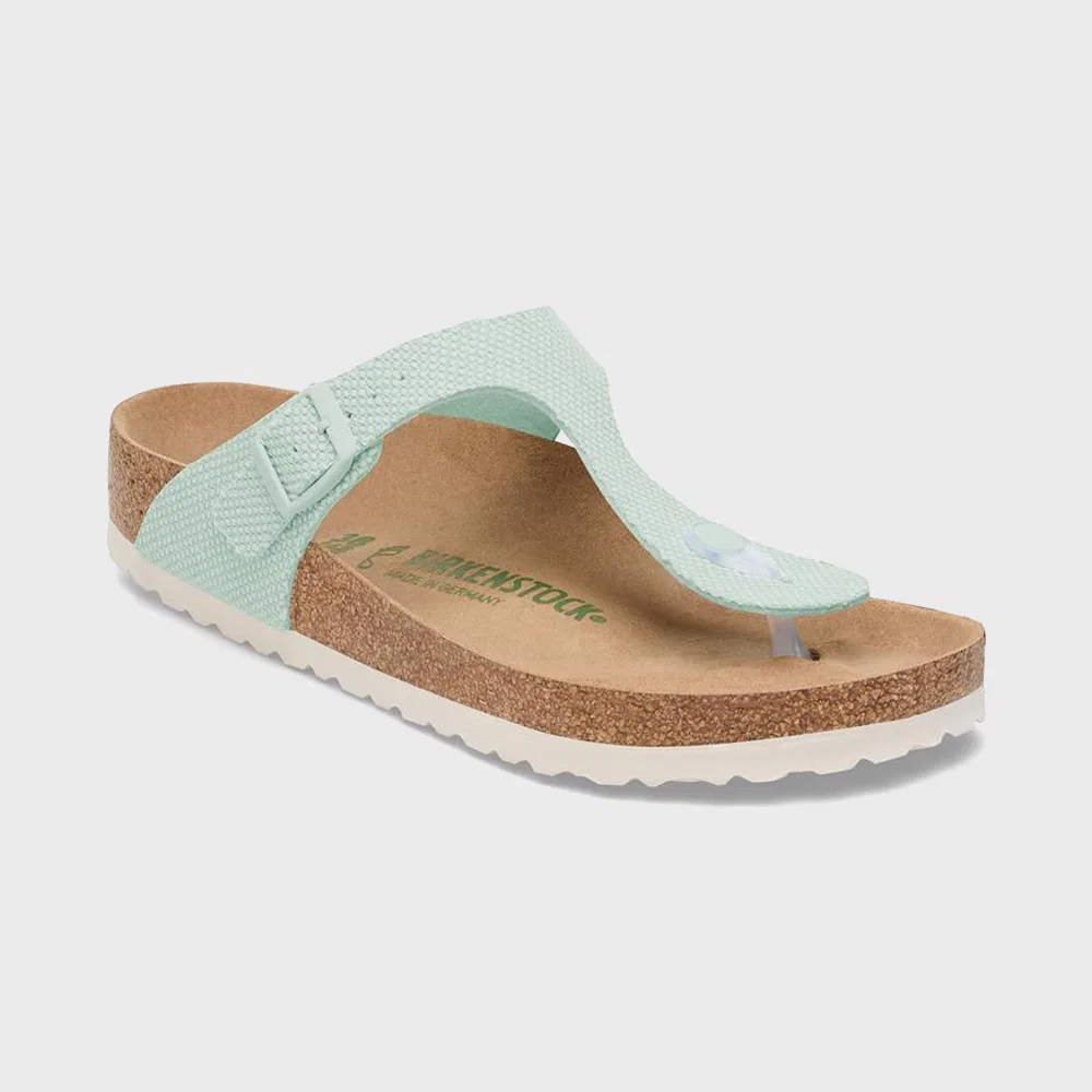Мужские шлёпанцы Birkenstock Gizeh Tex Rough Canvas, цвет серф-зелёный