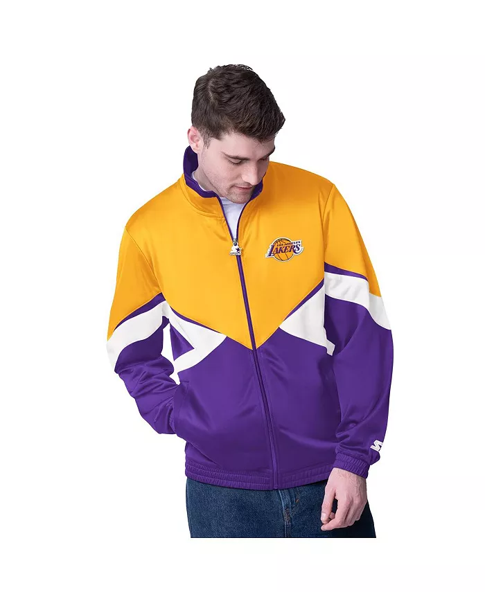 

Мужская золотая/фиолетовая толстовка Los Angeles Lakers Rush Applique на молнии Starter