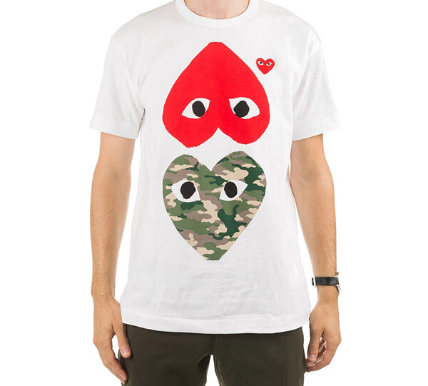 Футболка camouflage logo printing short sleeve tee 'white' Comme Des Garcons Play, белый — фото 2