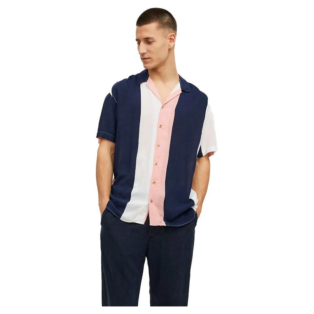 

Рубашка с коротким рукавом Jack & Jones Malibu Resort Stripe, синий