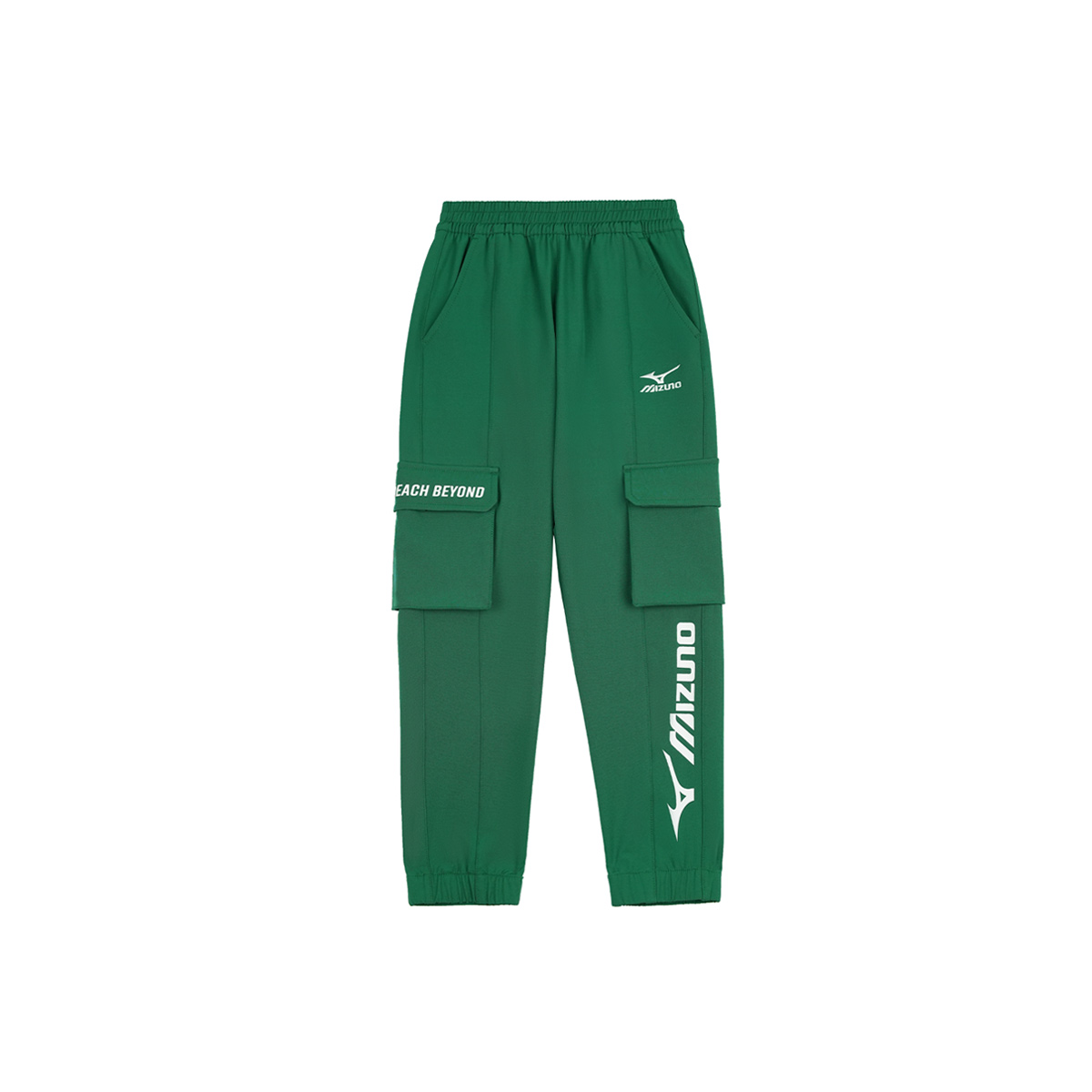 Детские вязаные спортивные штаны Mizuno, армейский зеленый — фото 4