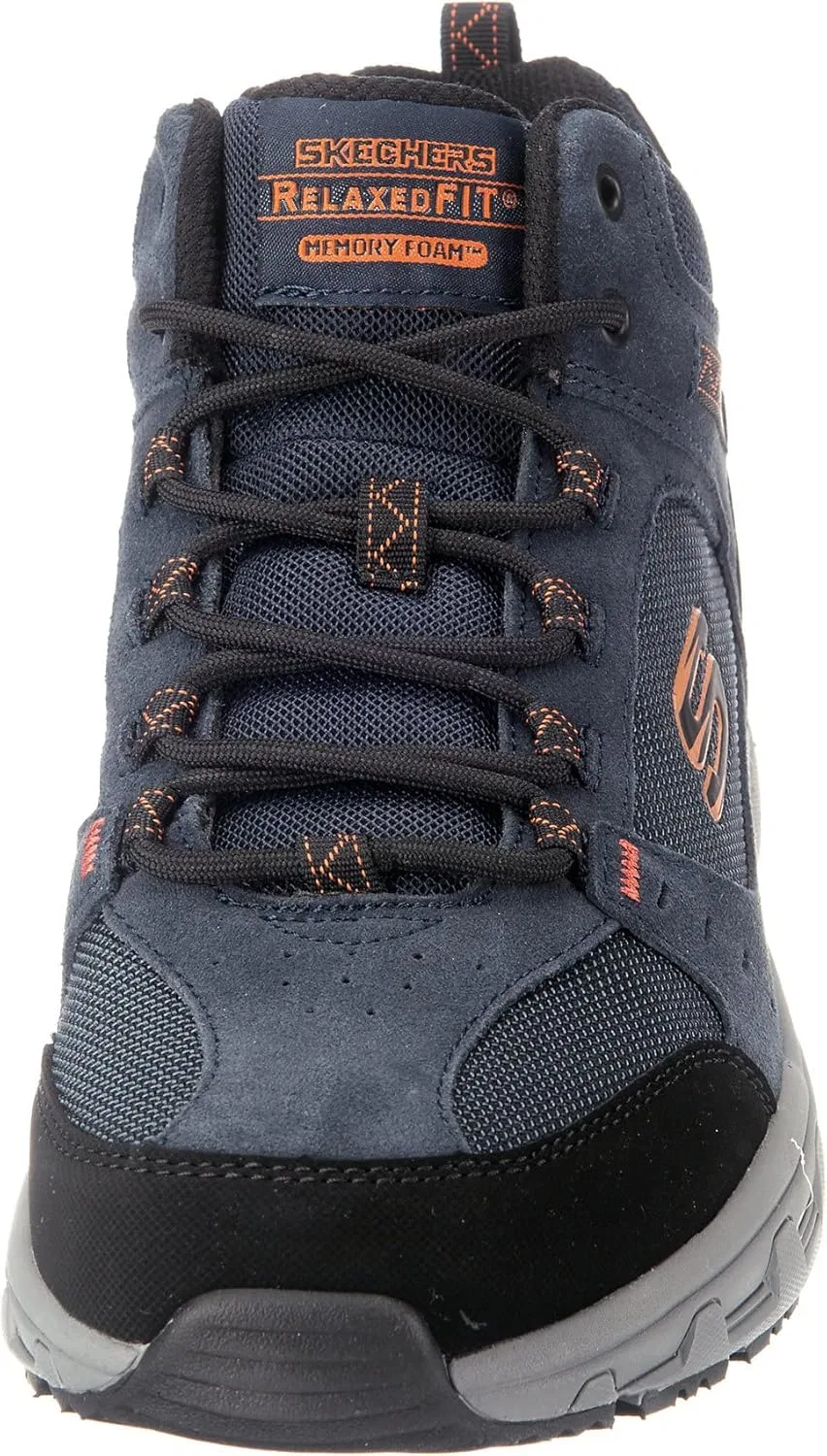 Кроссовки Skechers 51895 Oak Canyon BBK, Navy Suede Mesh Pu Orange Trim — фото 4