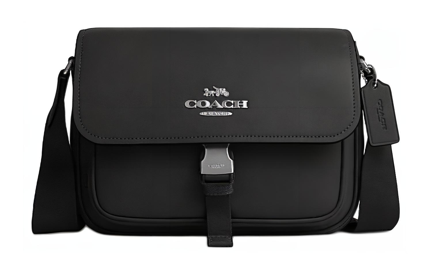 

Сумка-мессенджер из коровьей кожи, наплечная сумка, кросс-боди Medium Women's Black COACH, Set (Bag+Dust Bag)