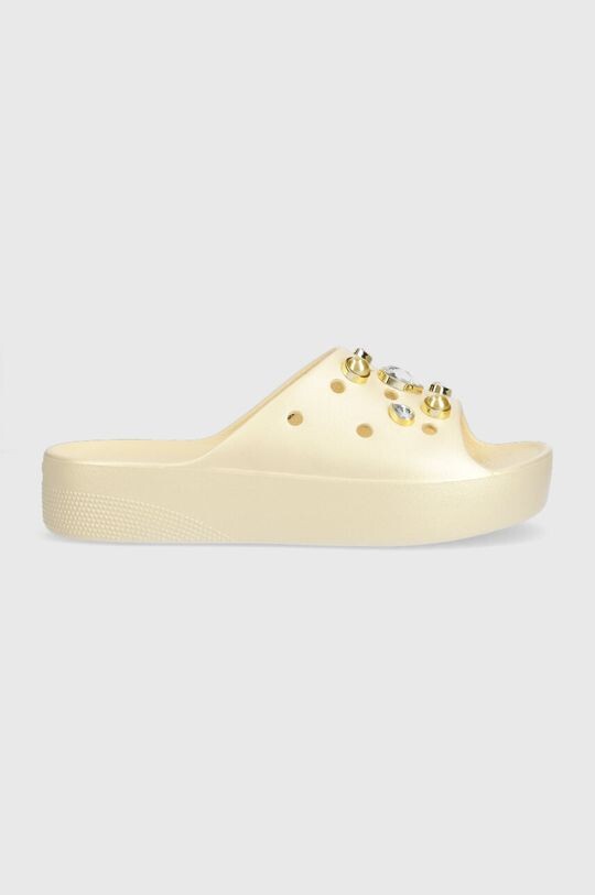 

Классические шлепанцы на платформе с кристаллами Perls Crocs, бежевый