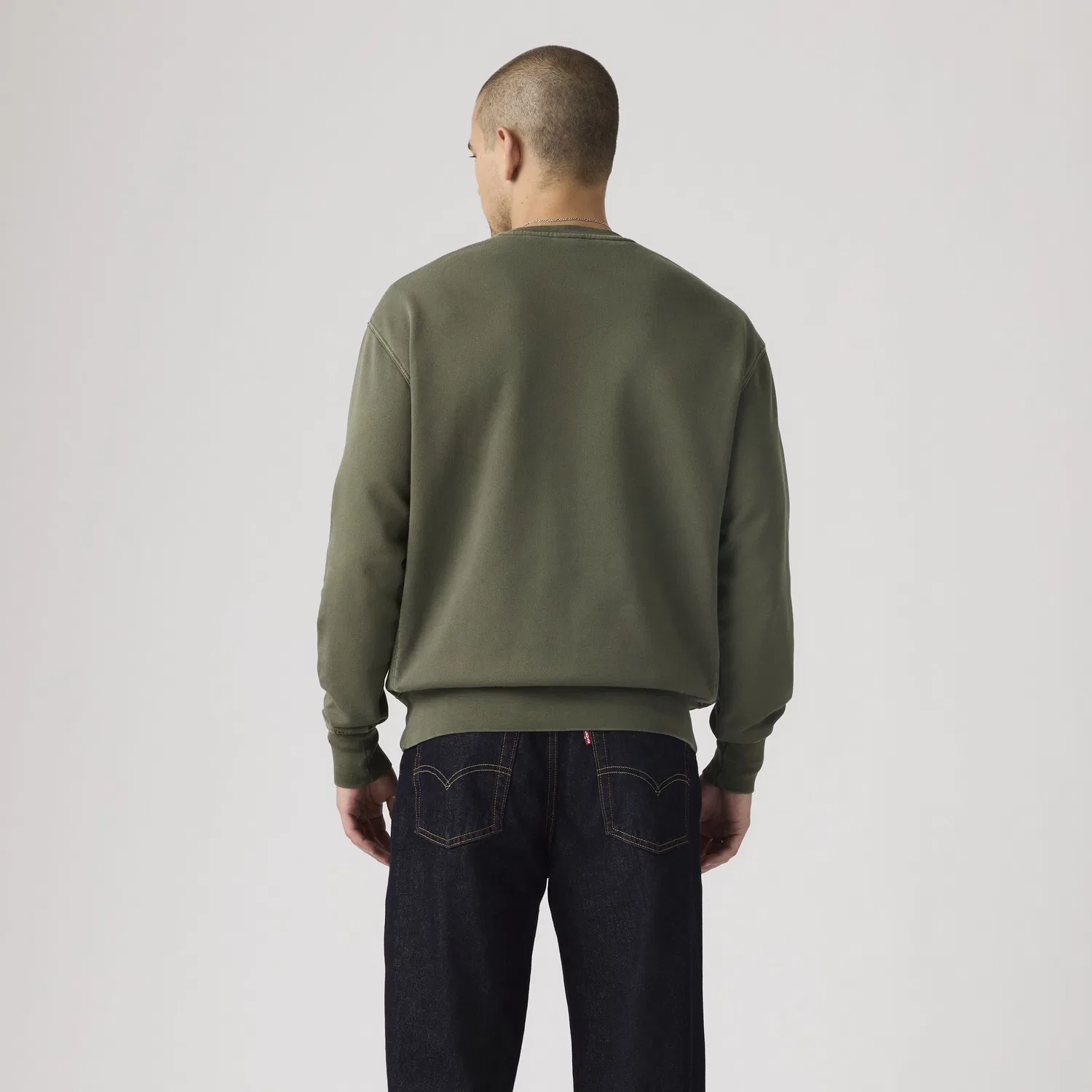 Оригинальная толстовка с круглым вырезом, окрашенная методом Garment Dye Levi's, Green — фото 4