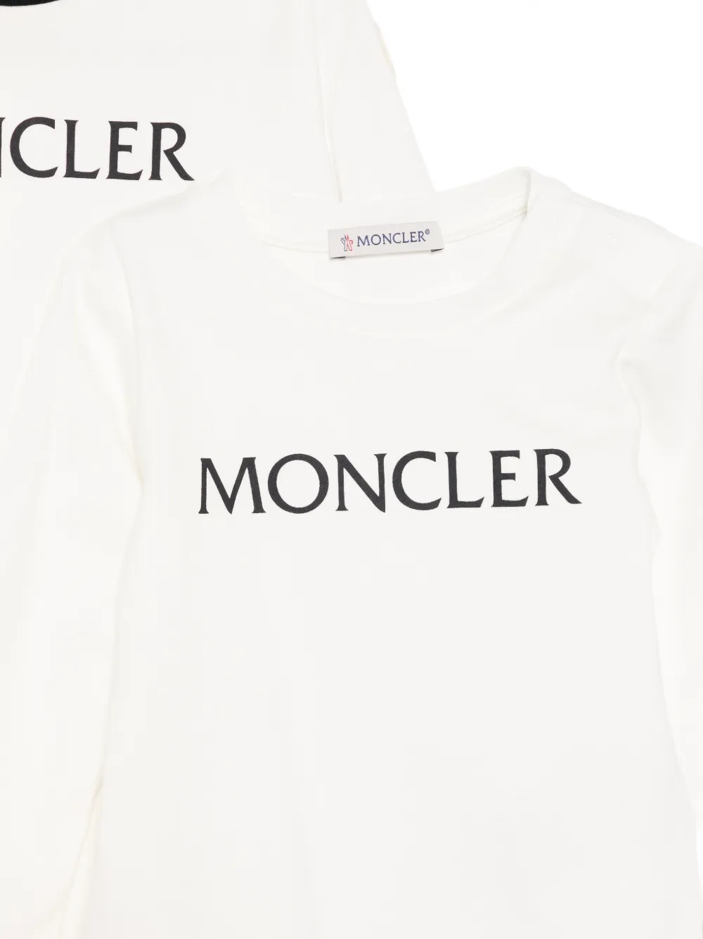 Комплект боди с логотипом (набор из четырех штук) Moncler Enfant, белый — фото 2
