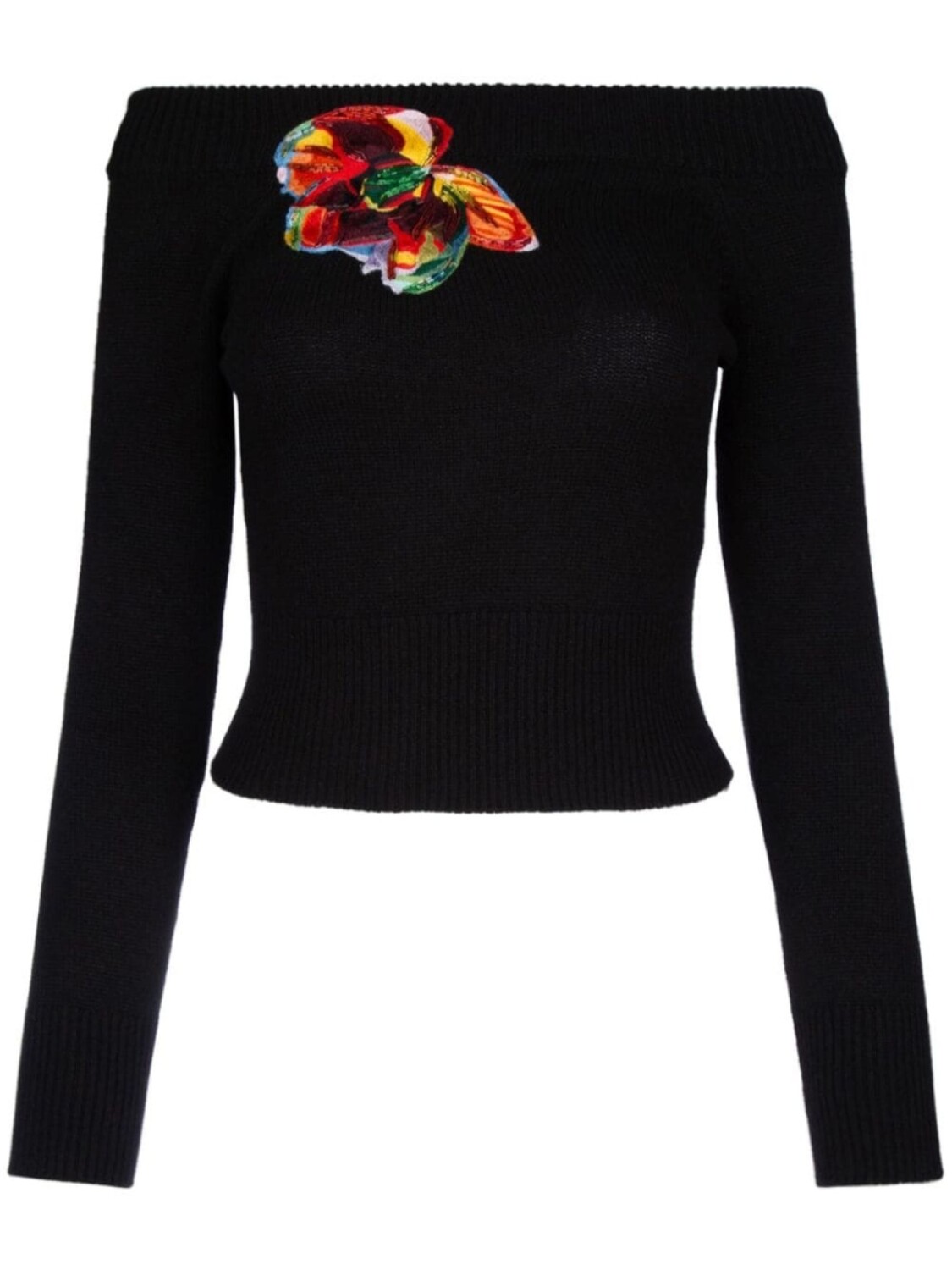 

Alexander McQueen джемпер с открытыми плечами, черный