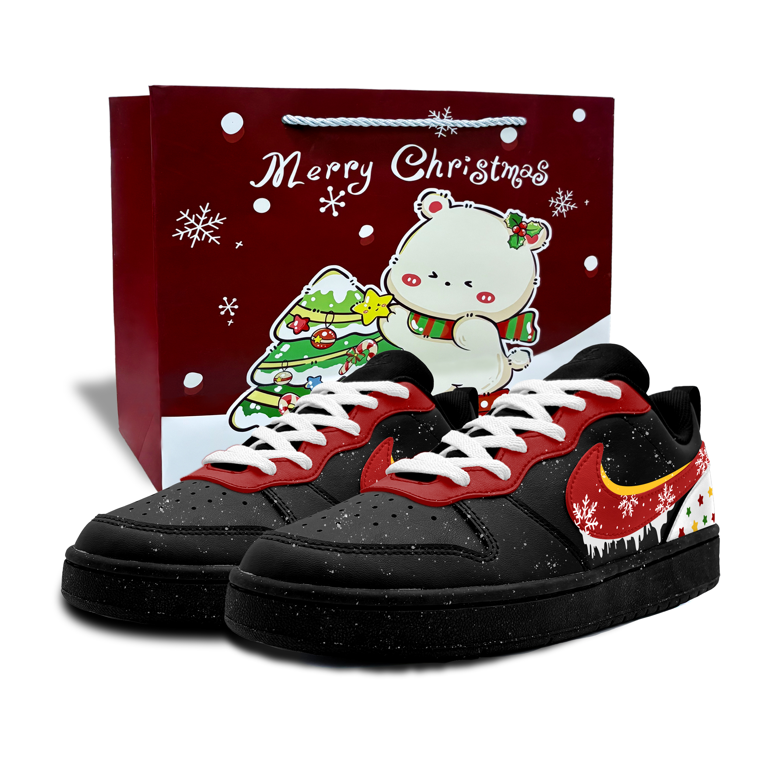 

Nike Кроссовки для скейтбординга Court Borough Snow Kiss Santorini Slip Resistant Abrasion Resistant Low top для детей, черные