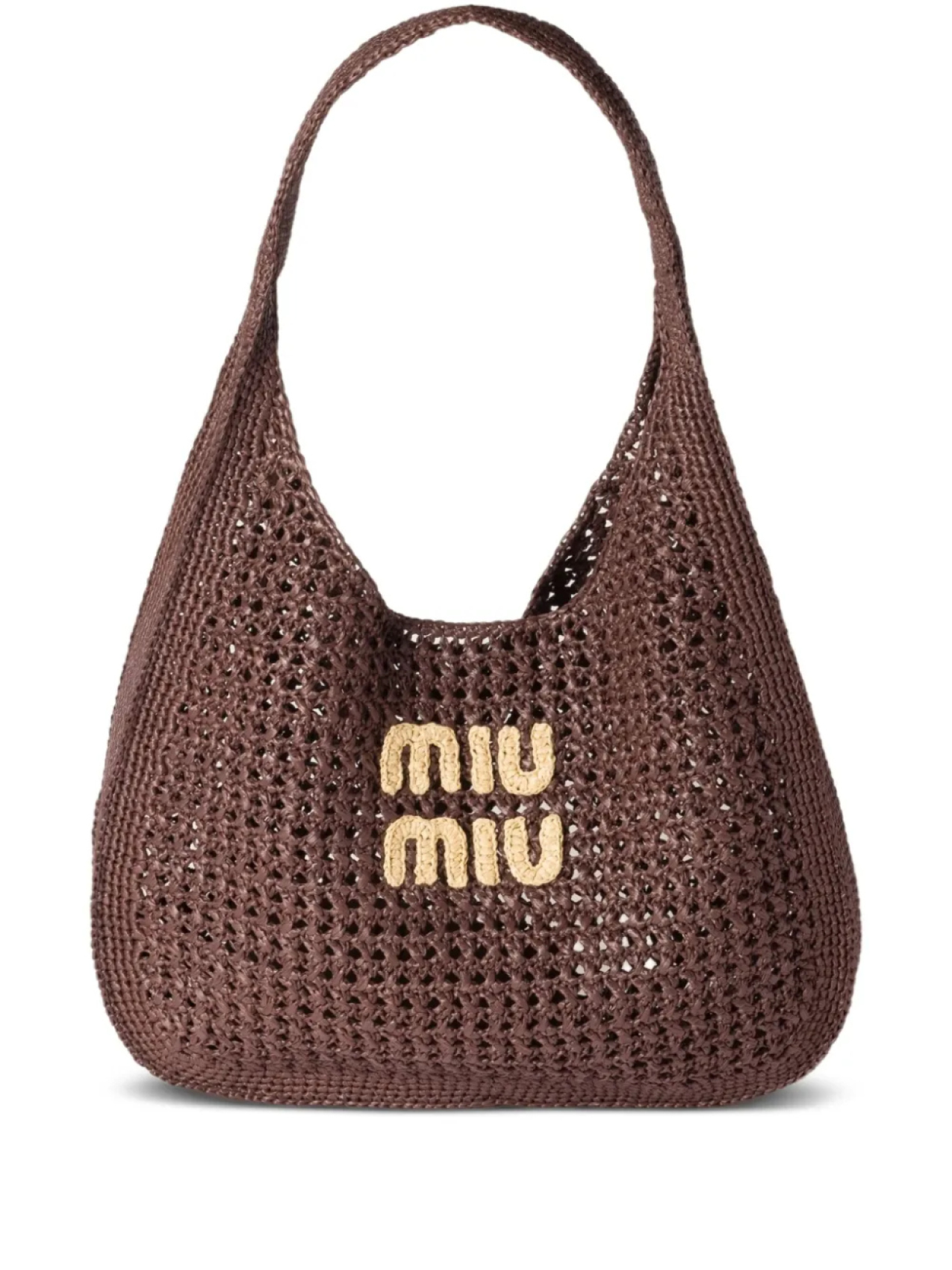 

Miu Miu плетеная сумка на плечо, коричневый