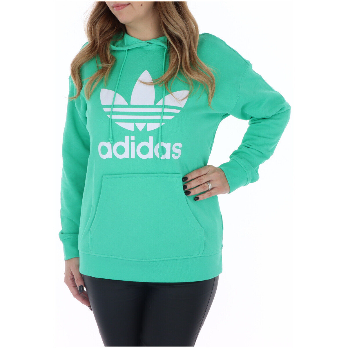 

Толстовка женская Adidas с капюшоном, ярко-зеленый