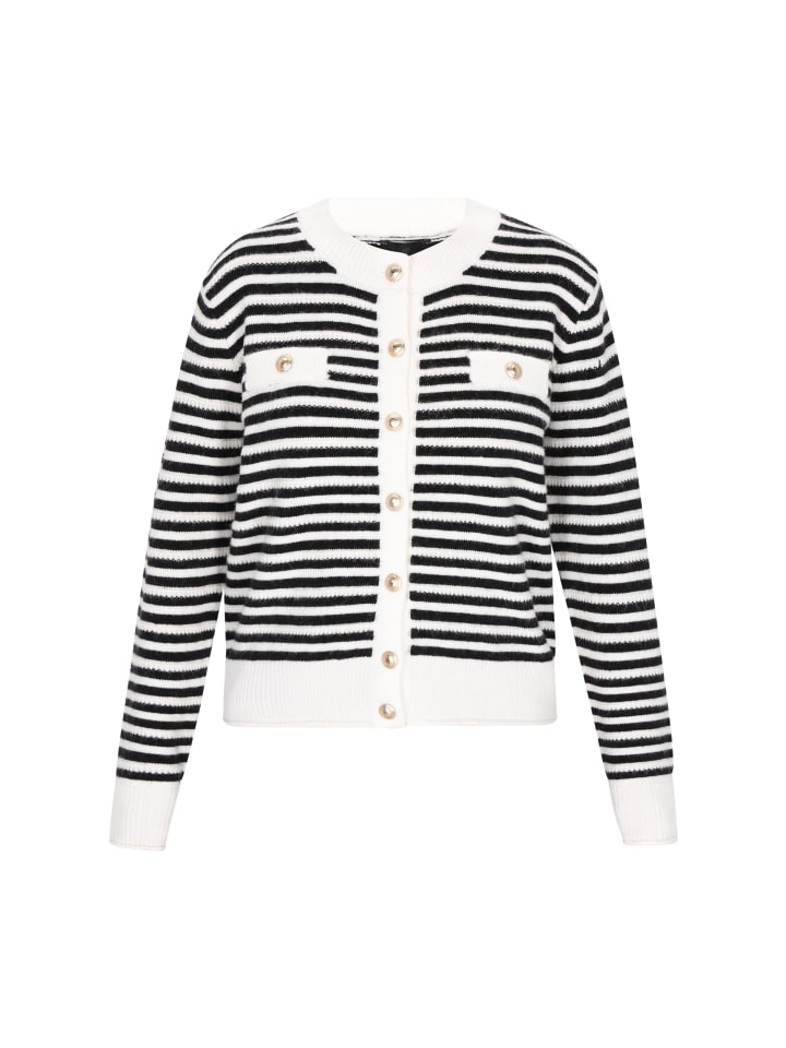 

Женский кардиган черного цвета с оттенком белого DreiMaster