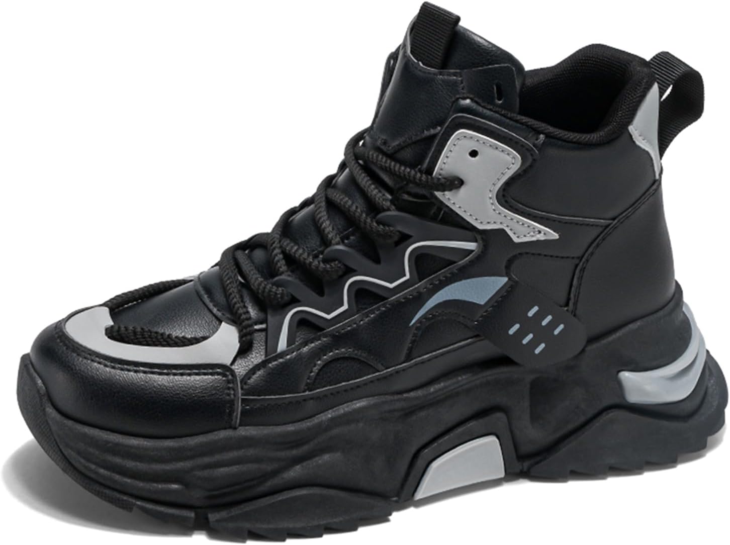 

Мужские модные кроссовки высокие для ходьбы, спортивные и повседневные кроссовки, массивные кроссовки для мужчин Spwagym, черный