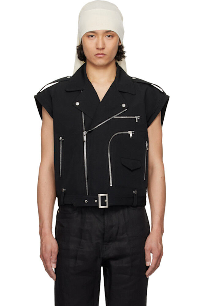 

Черный голливудский укороченный жилет Jumbo Bauhaus Stooges Rick Owens