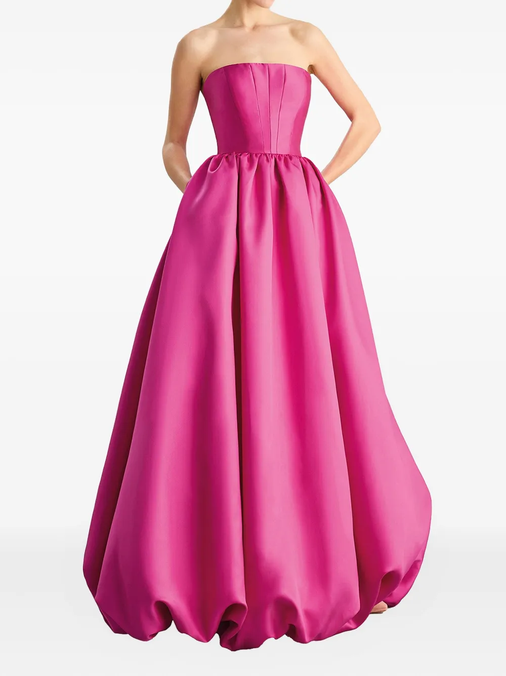 

Объемное платье макси без бретелей Vera Wang, розовый