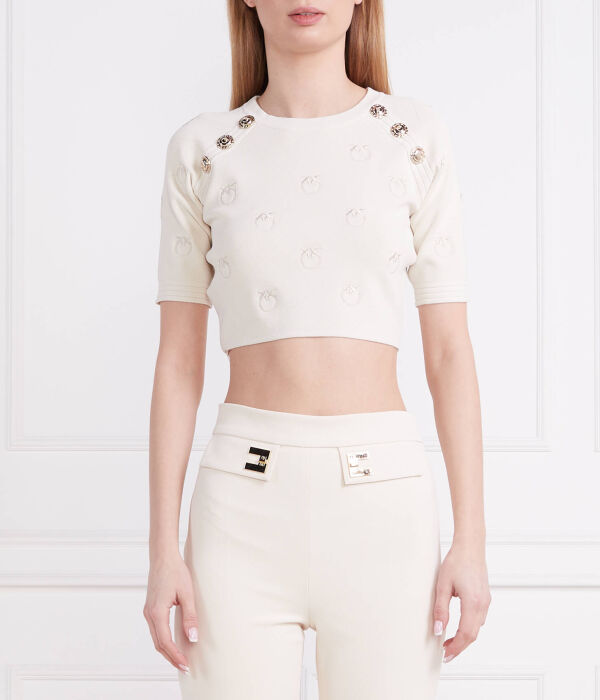 

Свитер хихон Cropped fit Pinko, желтый
