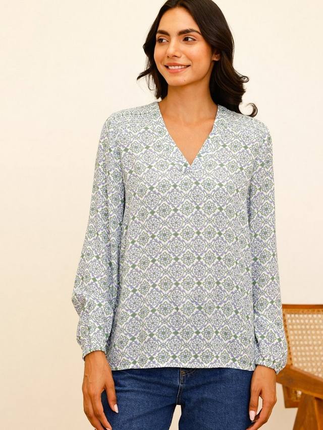 

Clea топ с геометрическим цветочным принтом Aspiga, Green/Lilac