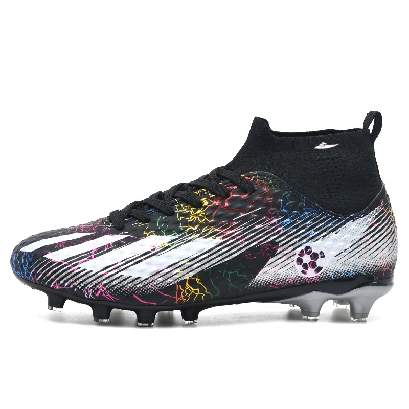 

Футбольные бутсы детские с высоким верхом и противоскользящим покрытием для подростков Kuding, черный/красный