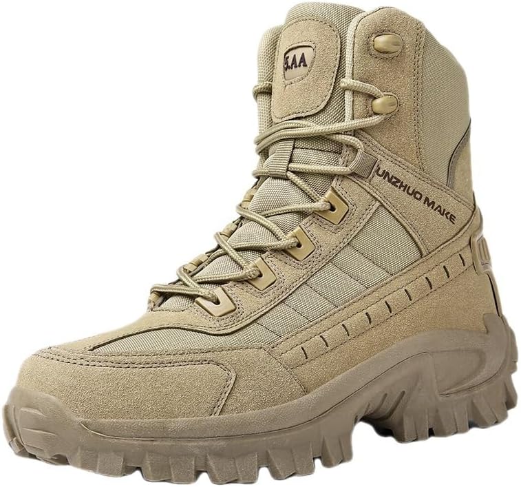 

Тактические мужские ботинки Hhhchpm, удобные боевые ботинки, прочные замшевые и кожаные военные ботинки, пустынные ботинки, водонепроницаемые походные ботинки, хаки