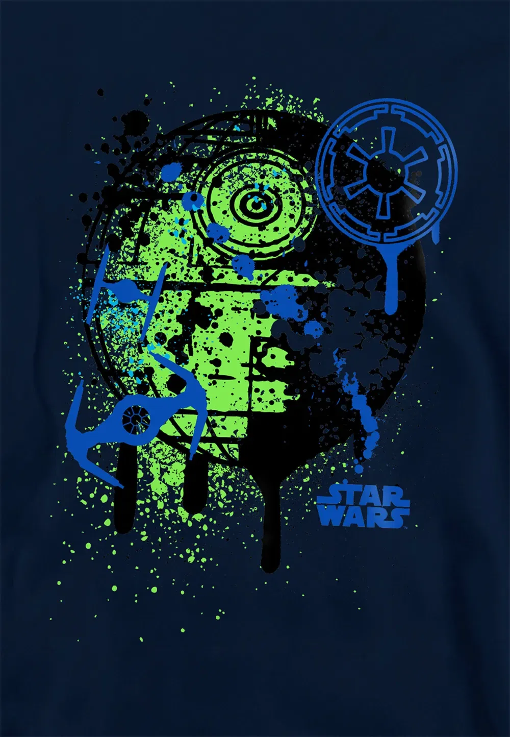 Детская худи Star Wars Death Star Graffiti, Disney, темно-синий — фото 2