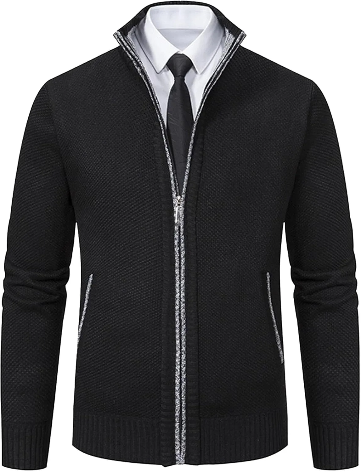 

Мужской кардиган Maiyifu-GJ с воротником стойкой, на молнии, утепленный