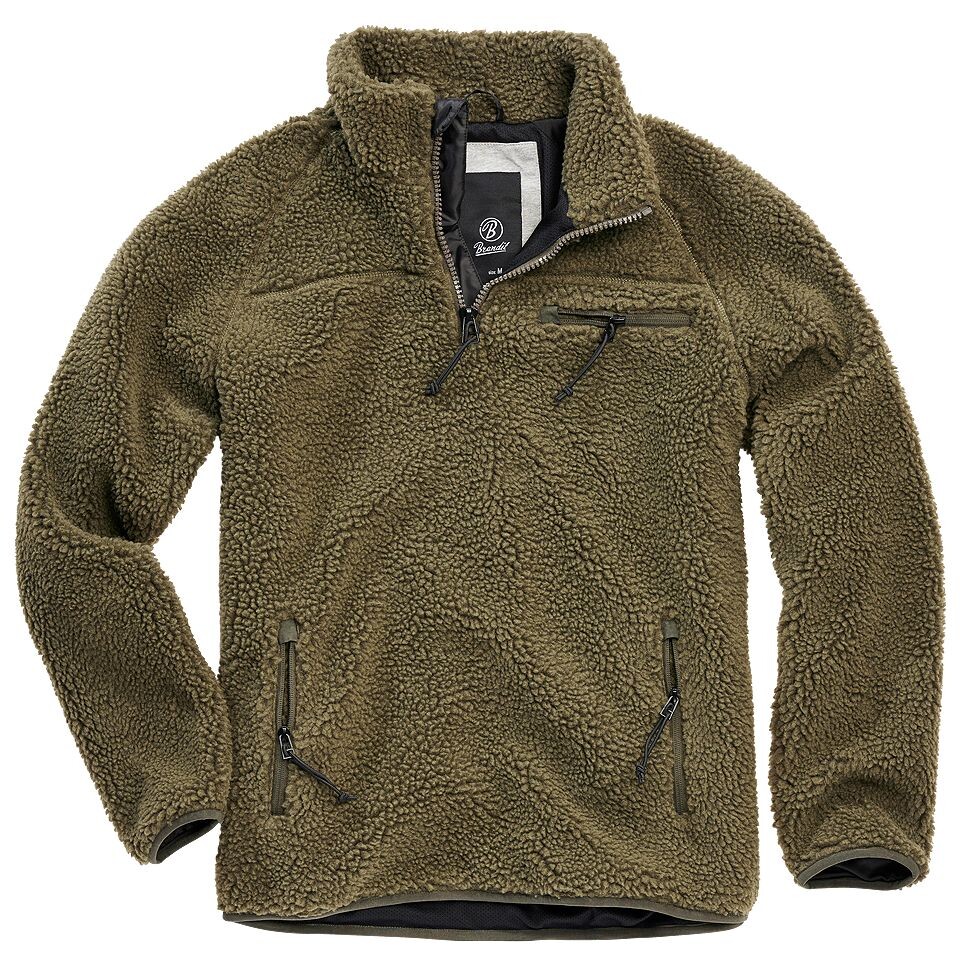 

Пуловер Brandit Jacke Teddyfleece Troyer, зеленый