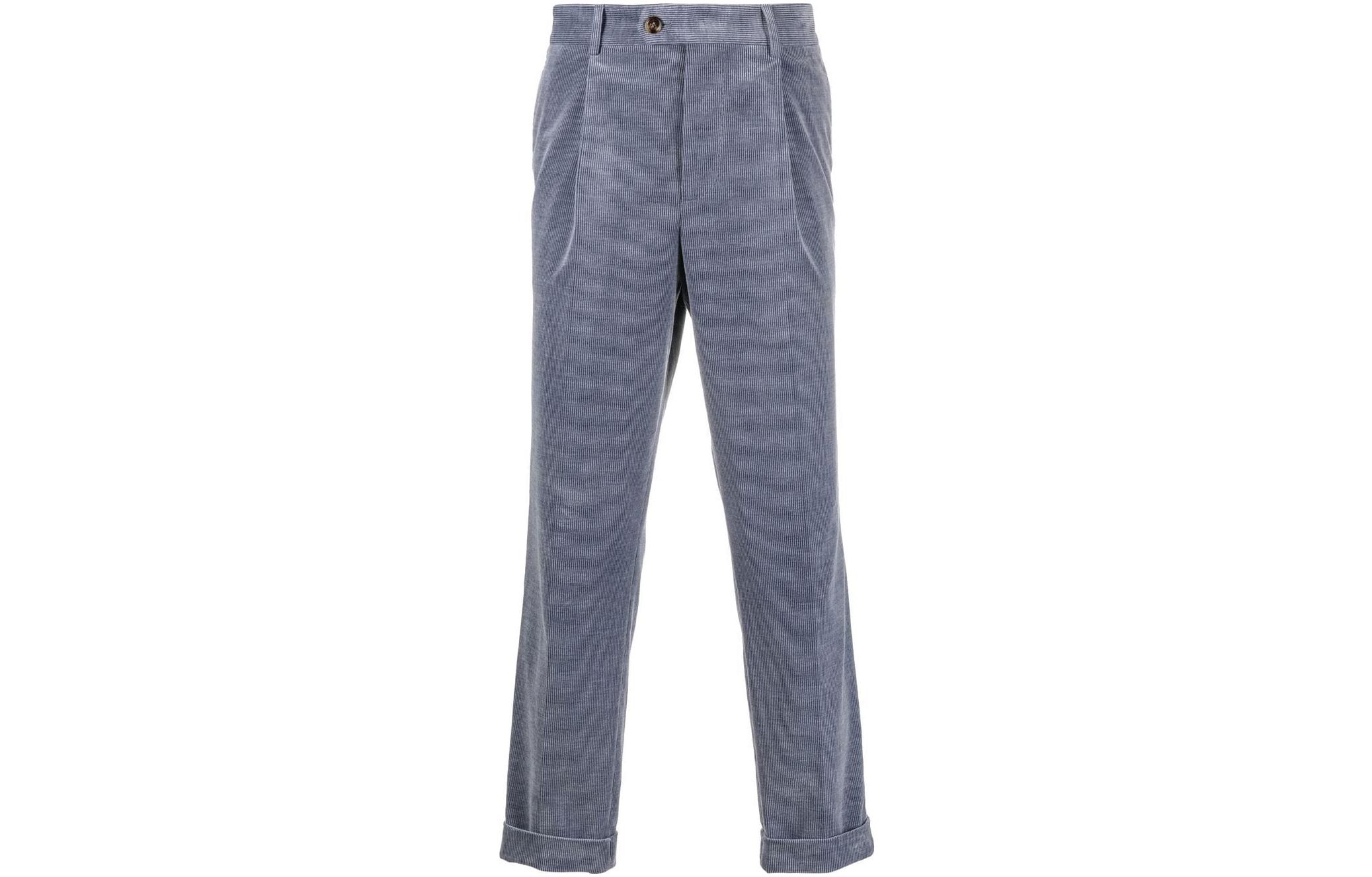 

Брюки прямого кроя из вельвета Brunello Cucinelli, синий