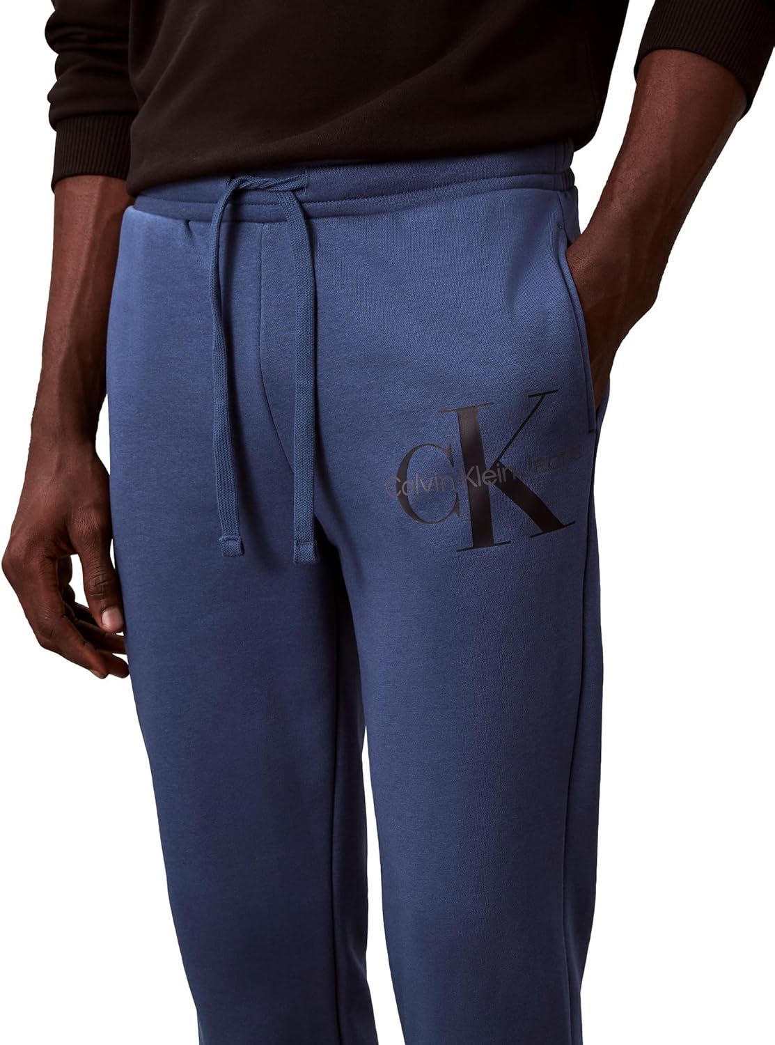 Мужские спортивные брюки-джоггеры с монограммой и логотипом Calvin Klein, Ensign Blue — фото 3