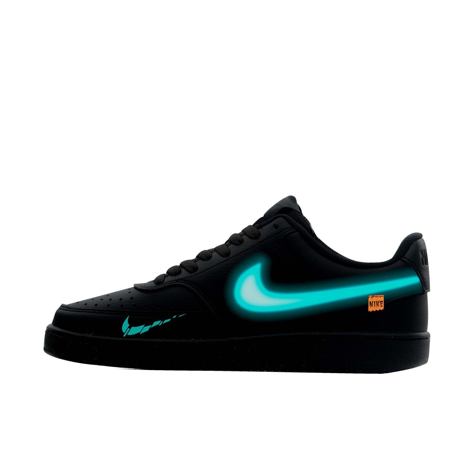 

Кроссовки для скейтбординга Court Vision Low Unisex Low-Top Black/Cyan Nike