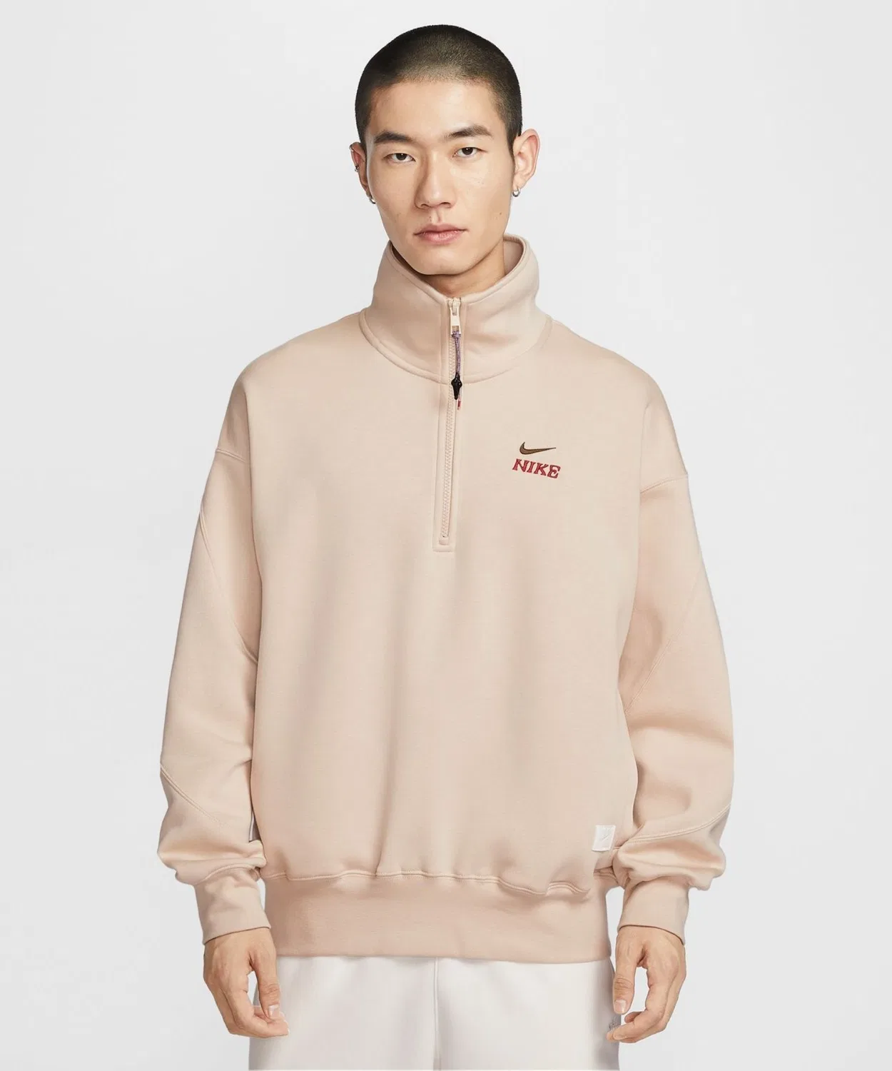 Толстовка Nike NSW Nike CNY BB полузамок флис длинный рукав, сэндгрей
