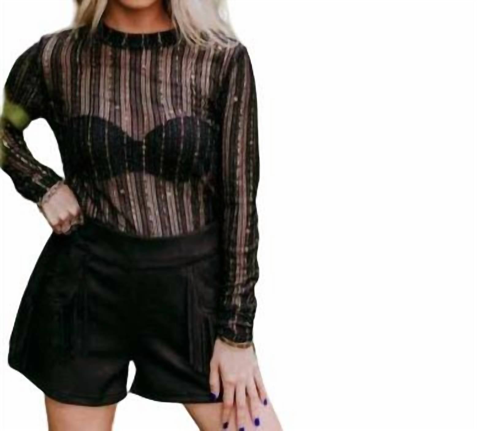 

Топ Stardom Metallic Mesh черного цвета Merigold Kiss