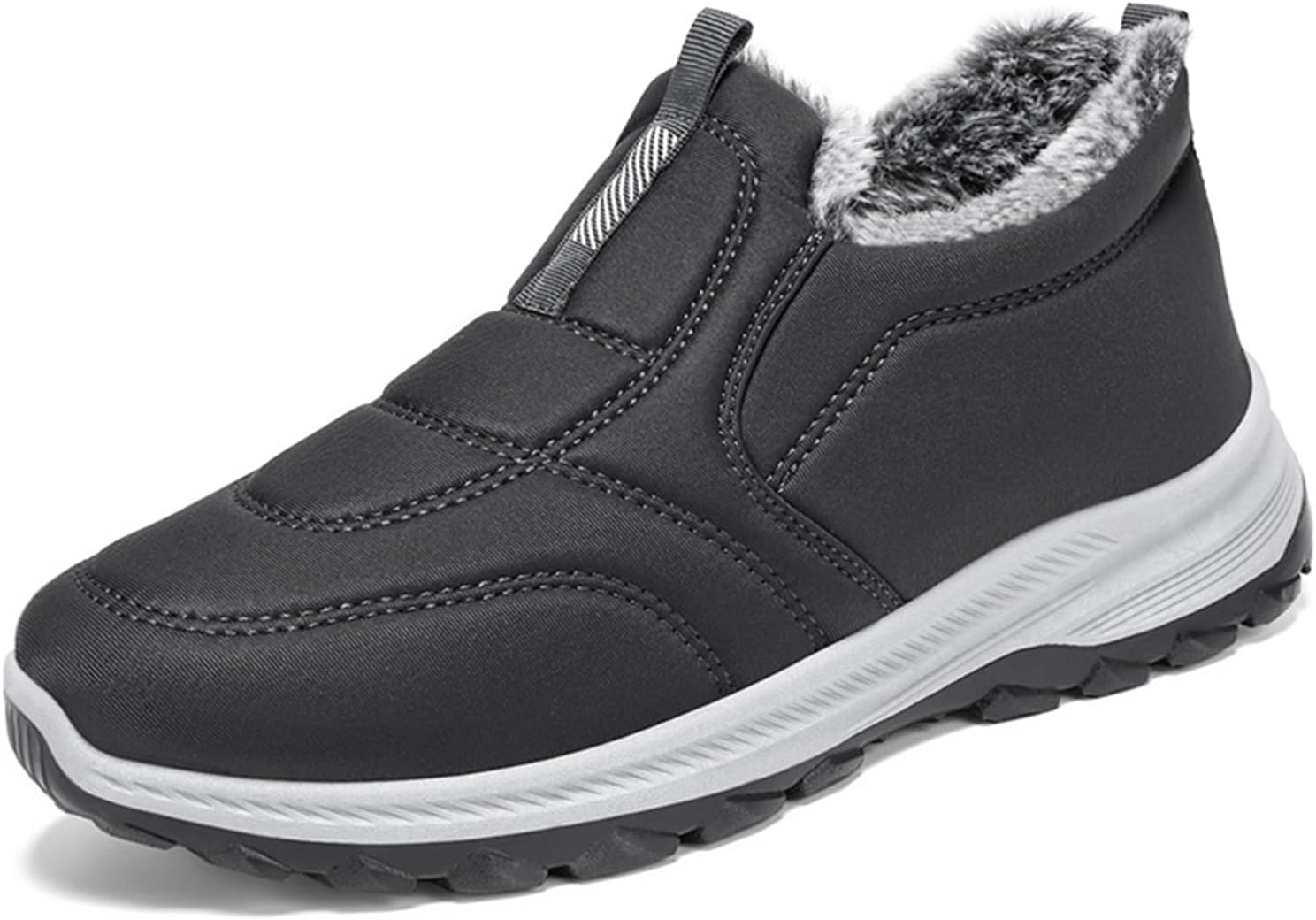 

Женские зимние ботинки для снега и мужчин Женские зимние теплые ботинки с меховой подкладкой, ботинки на щиколотку, без шнурков, для улицы, противоскользящие (Серые - Мужские, Женские 9/Мужские 8.5) Cpmbfdc